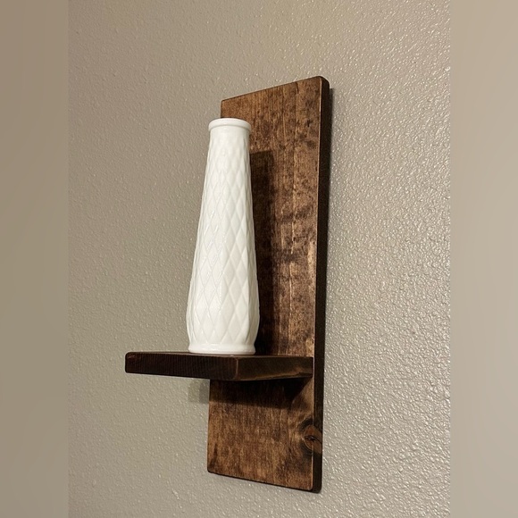 Other - Modern Shape Rustic Pine Wooden Shelf